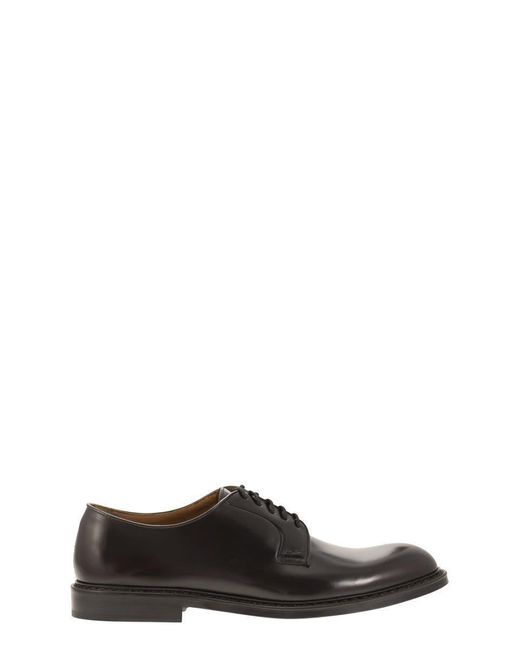 Doucal's Black Smooth Leather Derby for men