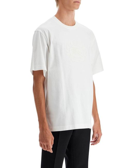 Burberry White "Ekd Embroidered T-Shirt for men