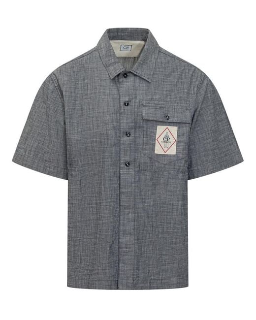 C P Company Gray Chambray Shirt for men