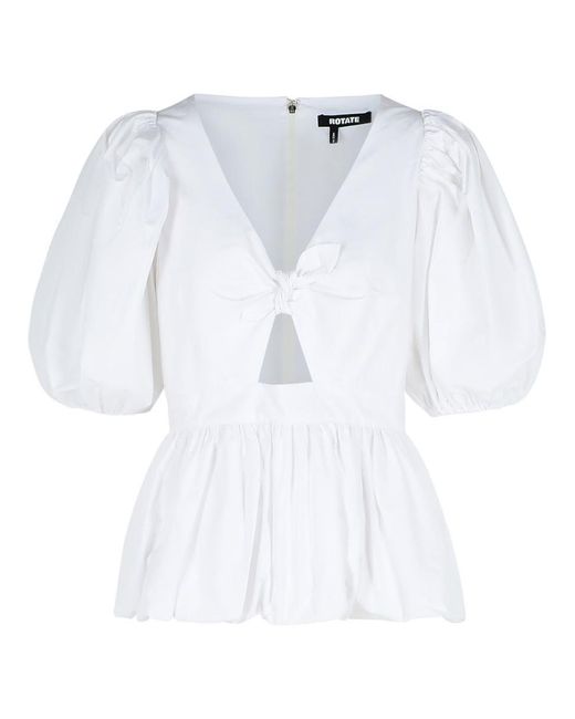 ROTATE BIRGER CHRISTENSEN White Cotton Blouse