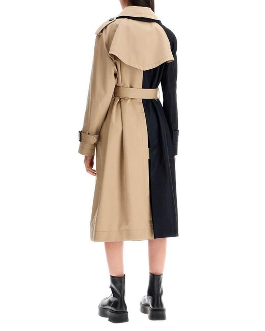 Sacai Natural "Color Block Gabardine Trench