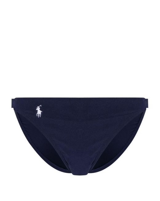 Polo Ralph Lauren Blue Slip Bikini With Logo