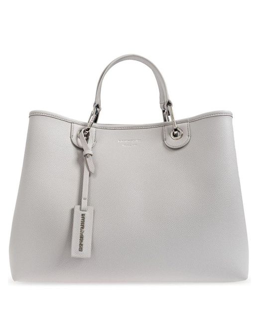 Emporio Armani Gray Myea Medium Tote Bag