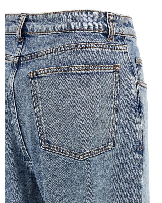 Fabiana Filippi Blue Wide Leg Denim Jeans