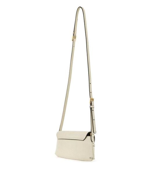 Jimmy Choo Natural Leather Lizard Print Diamond Shoulder Bag