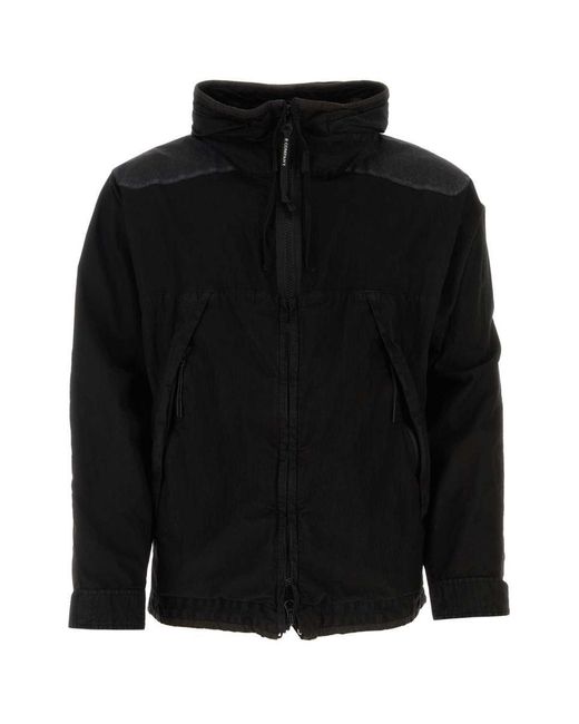 C P Company Black Cotton Blend Jacket for men