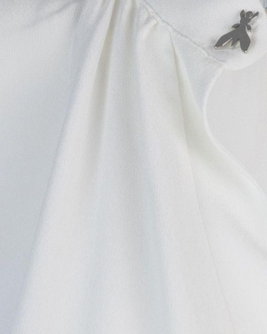Patrizia Pepe White Blusa Bianca Con Gemelli