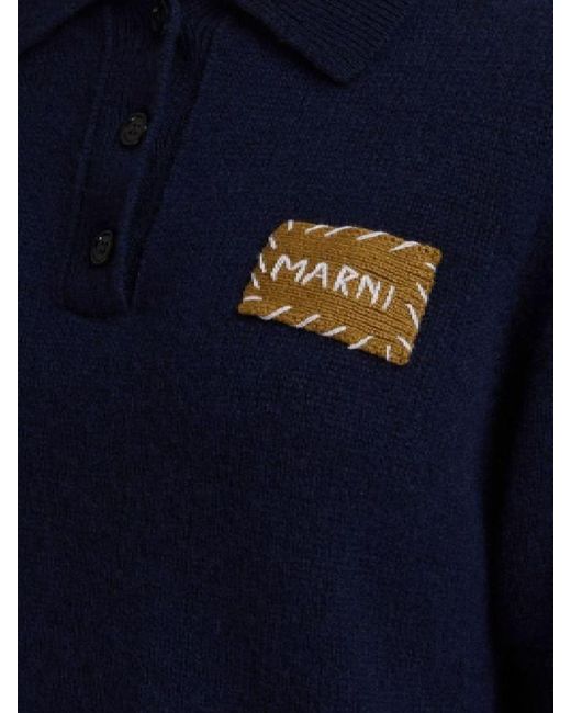 Tシャツ・カットソー Marni Polo Sweater In Dark Blue Cashmere Marni Polo Sweater In Dark Blue Cashmere | POMD0035E0UFX32500B80