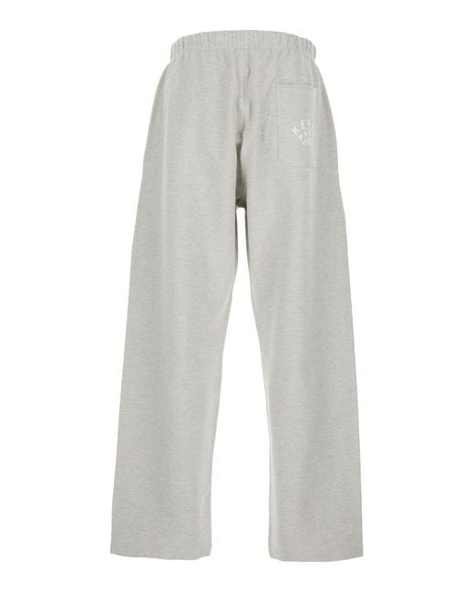 KENZO Gray 'Dragonfly' Pants With Elastic Waist And Logo Print On Side And Rear for men