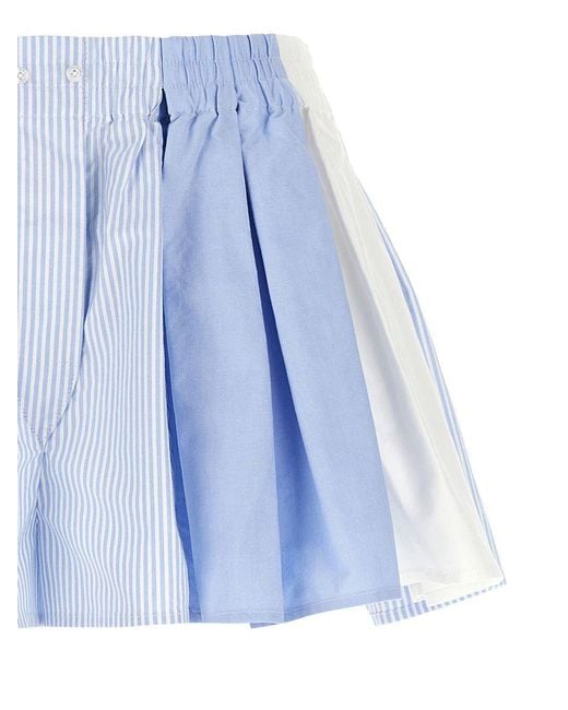 Alexander Wang Blue 'Pleated Boxer' Shorts