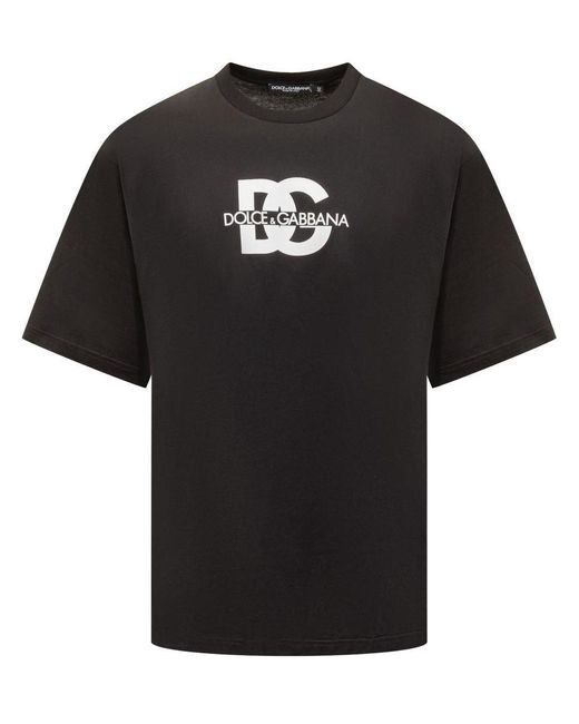 【送関込】Dolce & Gabbana Logo Crew Neck T-Shirt Dolce & Gabbana Logo Crew Neck T-shirt | Black | FARFETCH