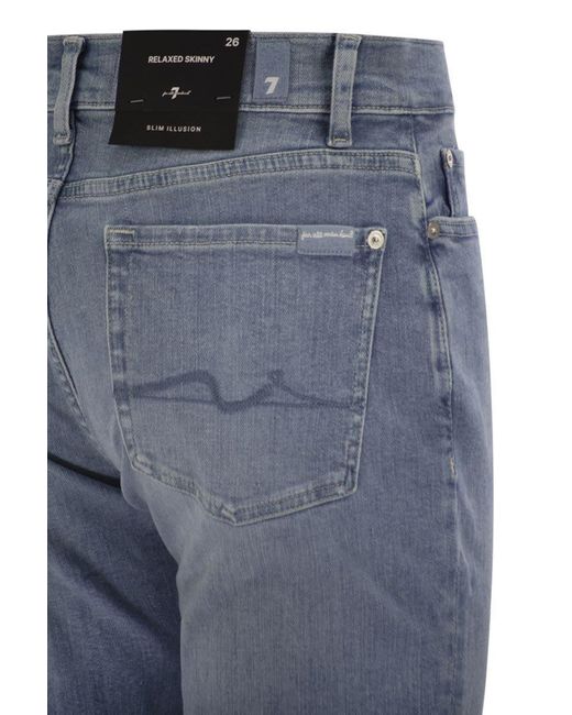 7 For All Mankind Blue Relaxed Skinny Groovy