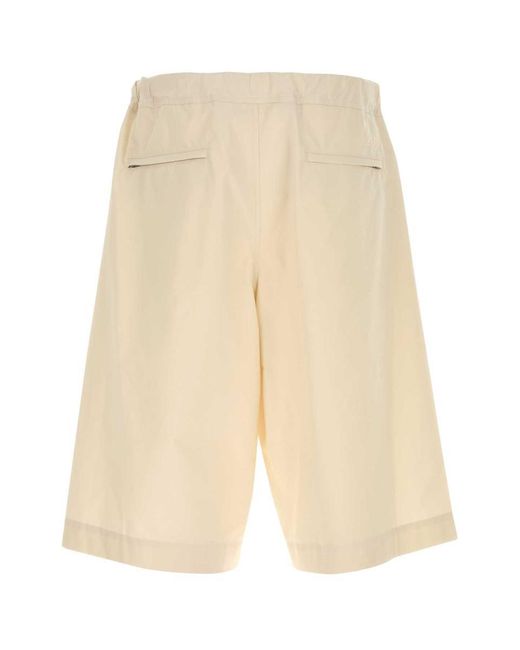 ショートパンツ JIL SANDER IVORY COTTON BERMUDA SHORTS Jil Sander Ivory Cotton Bermuda Shorts in Natural for Men | Lyst