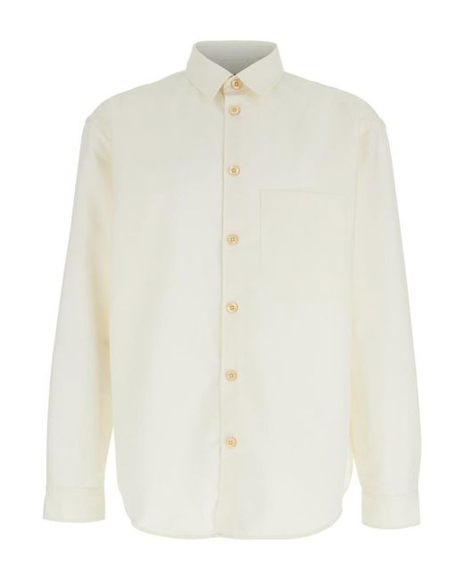 Plain White Shirt With Classic Collar for men