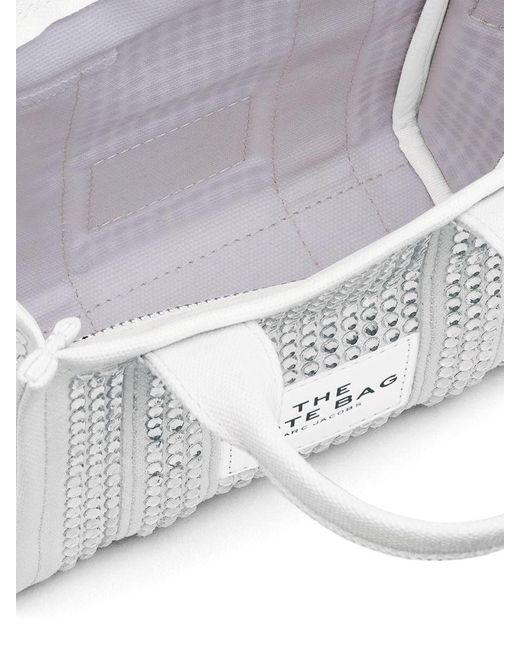 Marc Jacobs White 'The Crystal Canvas Crossbody Tote' Crossbody Bag
