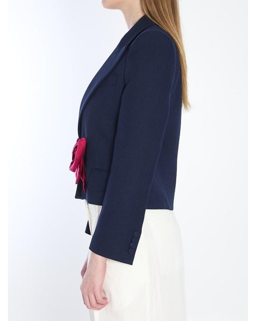 Valentino Garavani Blue Jacket With Bow