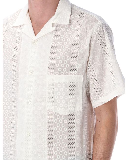 Portuguese Flannel Blue Santos San Gallo Bowling Shirt for men