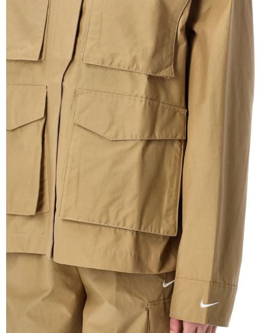 Nike Natural Shirt Jacket With Pockets