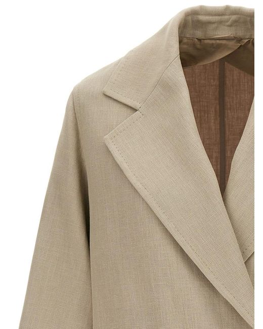 Max Mara 'Mescal’ Trench Coat Max Mara - Mescal jacquard drill trench coat Max Mara