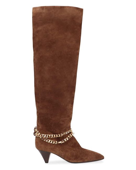 ALEVI Brown Camille Suede Knee High Boots