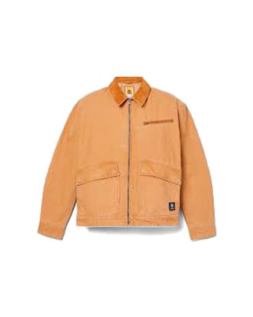 Timberland Orange Strafford Washed Canvas Jacket for men