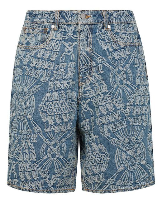 ショートパンツ DAILY PAPER SS25 MACRAME DENIM SHORTS (2513093 MEDIUM) Daily Paper MACRAME DENIM SHORTS Blue | BSTN Store