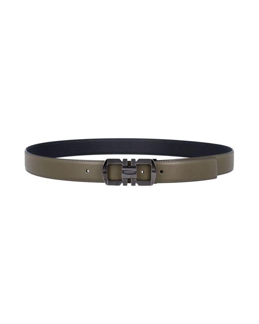 Ferragamo Black Reversible Adjustable Gancini Hook Belt For for men
