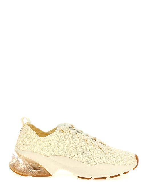 Tory Burch Natural 'Good Luck Woven Trainer' Sneakers