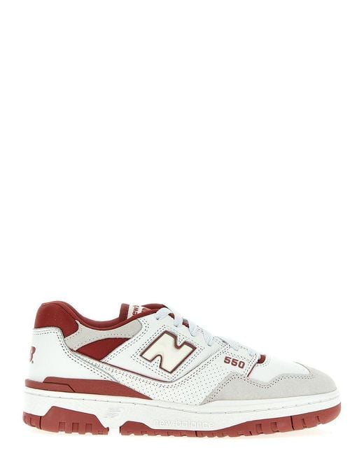 New Balance White '550' Sneakers