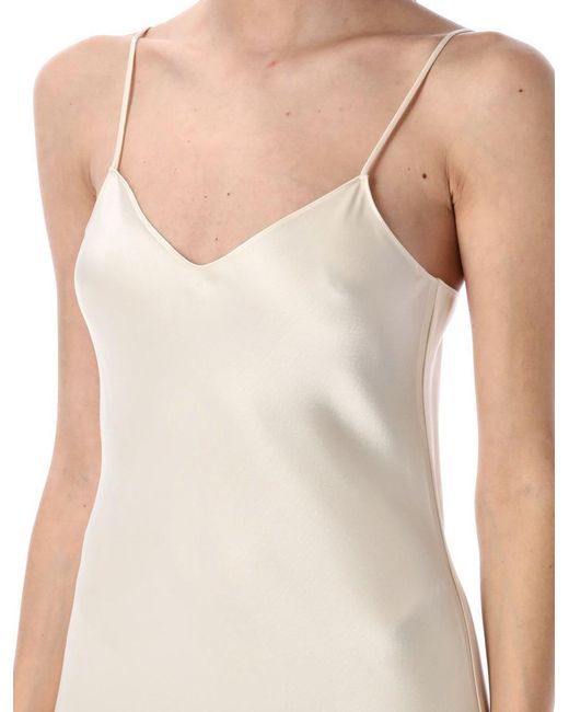 Ralph Lauren Natural Satin Midi Slip Dress