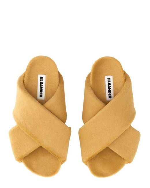 Jil Sander Natural Crisscross Sandal
