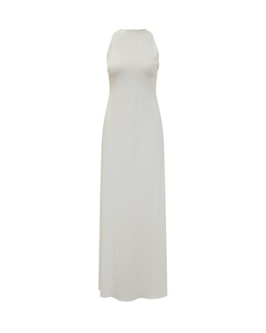 Alberta Ferretti White Satin Enver Dress