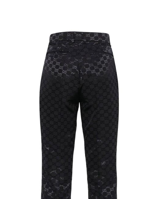 Gucci Black Gg-Jacquard Trousers