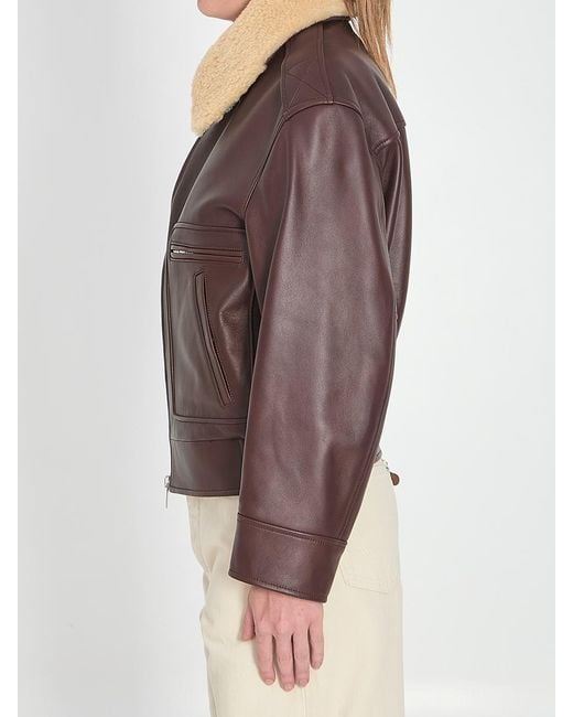 Bottega Veneta Brown Aviator Jacket