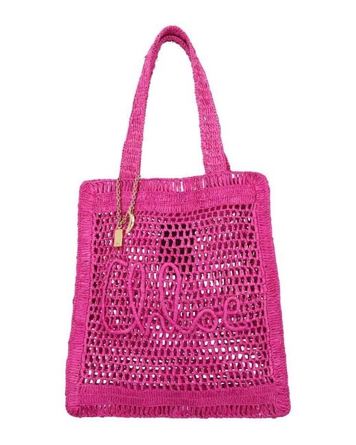 Chloé Pink Summer Banana Tote Bag