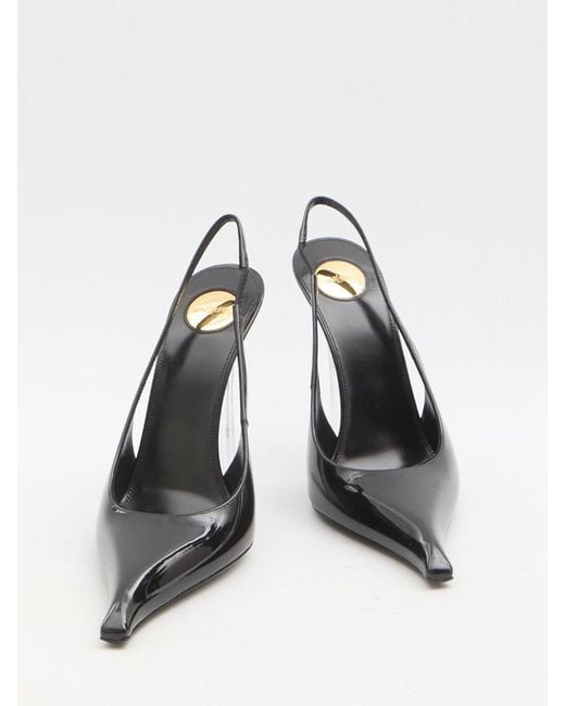 Saint Laurent Black Miller Wedge Pumps