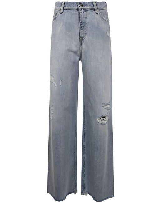 Golden Goose Deluxe Brand Gray Journey W's Melody Boyfriend Pant Destoyed Bleached Denim