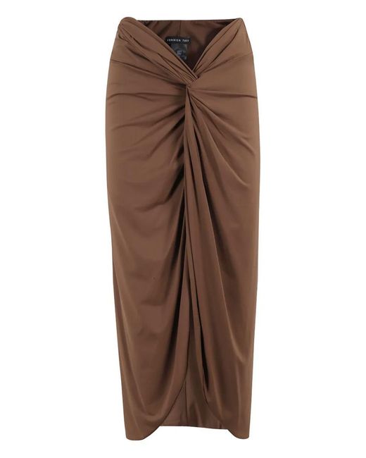 FEDERICA TOSI Brown Draped Maxi Skirt
