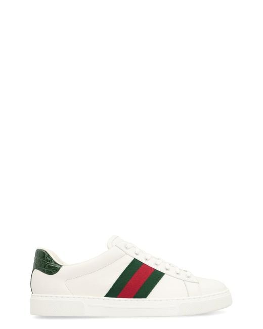 Gucci Black Ace Leather Low-Top Sneakers for men
