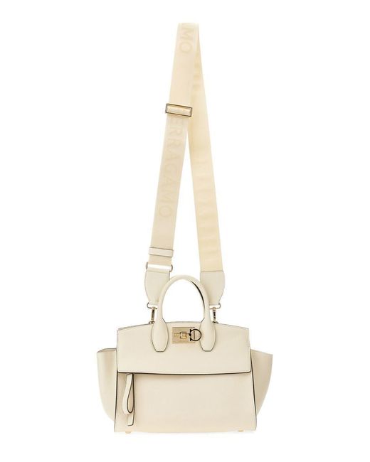 Ferragamo Natural Soft Medium Study Bag