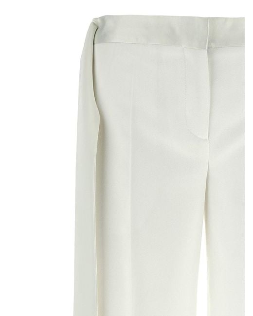 Victoria Beckham White 'Satin Waistband' Pants