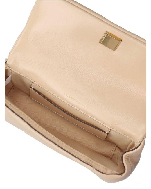 Tory Burch Natural Kira Diamond Mini Leather Shoulder Bag