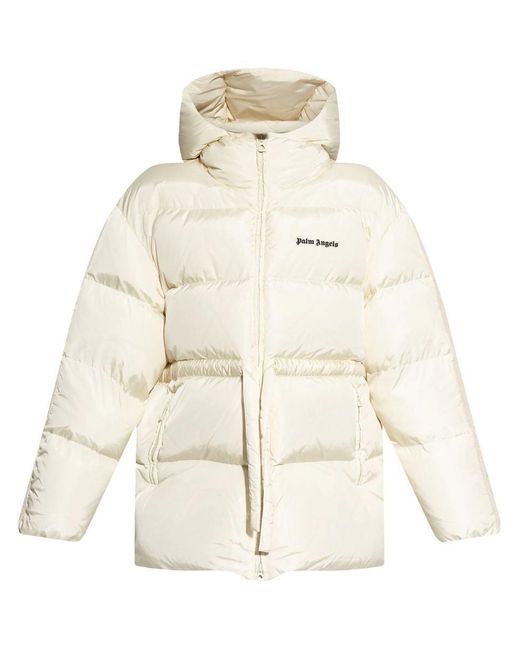 Palm Angels Natural Logo Waistbelt Down Jacket