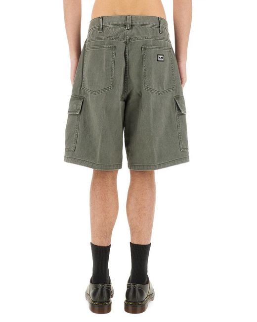 Obey Green Baggy Bigwig Cargo Shorts for men