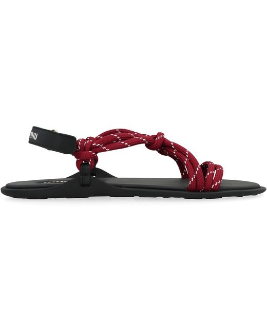 Miu Miu Red Riviere Rope Sandals