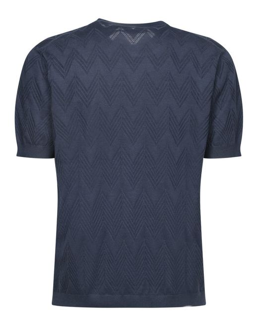 Tシャツ・カットソー MISSONI Men T Shirts US25SL02BK043Z S72JF BLUE MISSONI: T-shirt men - Blue | Missoni t-shirt US25SL02BK043Z