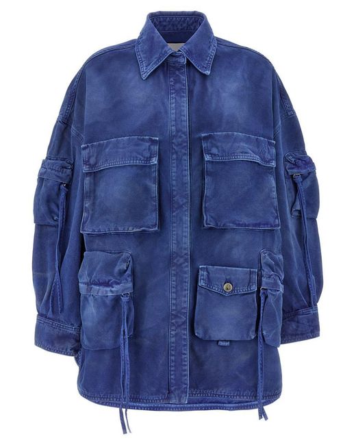 コート THE ATTICO 'Fern' coat Blue Fern'' washed blue short coat for Women | THE ATTICO®
