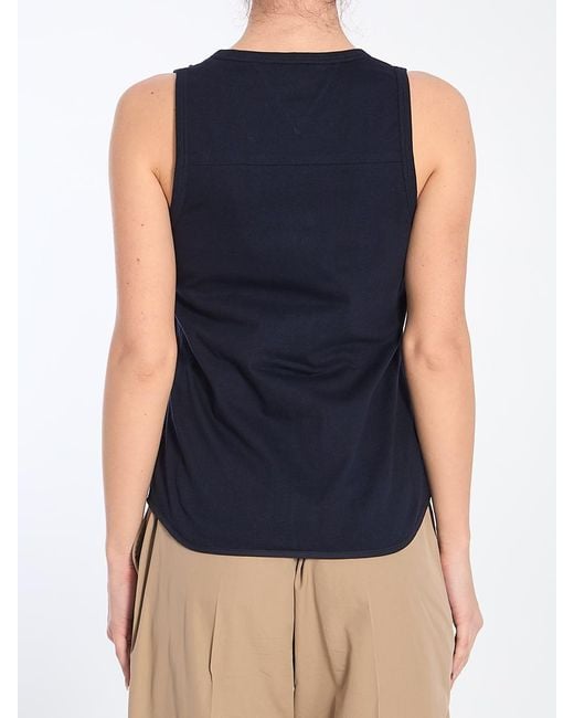 Bottega Veneta Blue Tank Top With Buttons