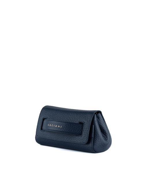 Orciani Blue Gossip Soft Grained Leather Clutch