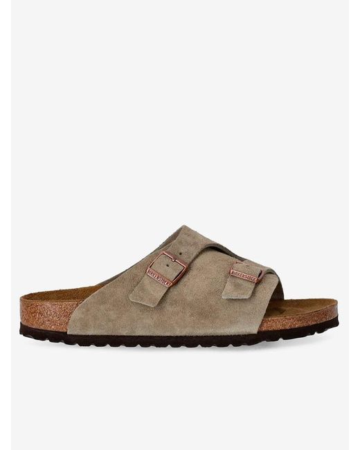 Birkenstock Brown Zürich Taupe, Suede Leather Shoes for men